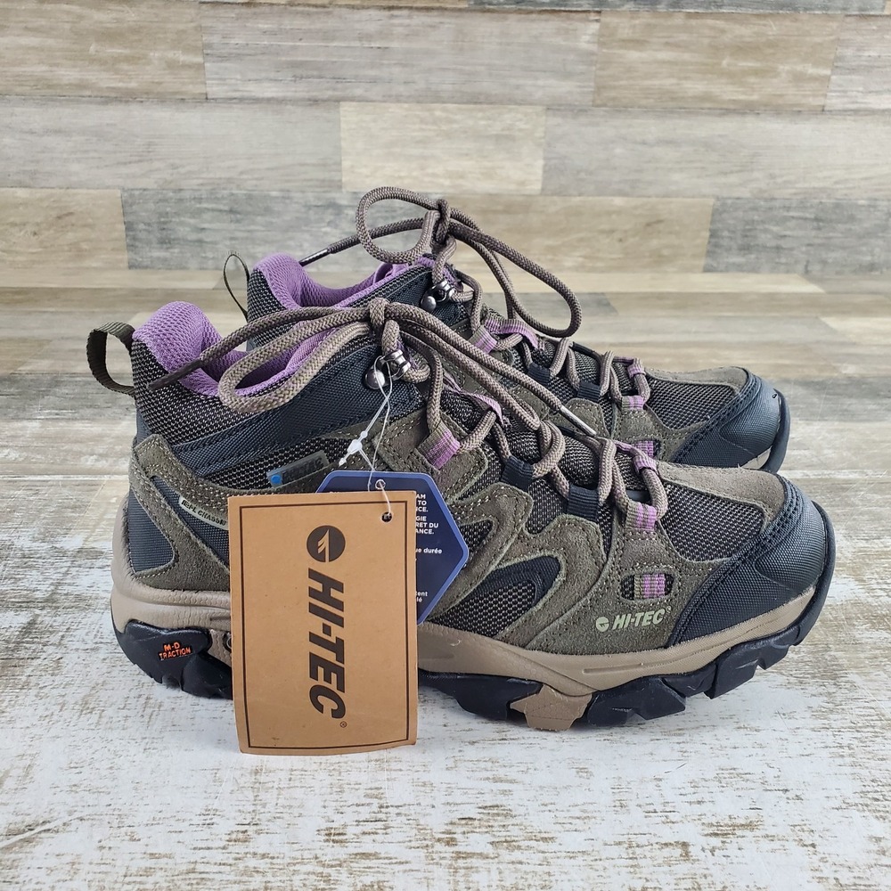 Hi-Tec Apex Lite Womens Hiking Boots Sz 8 Smokey Brown Mid Waterproof Lace-Up